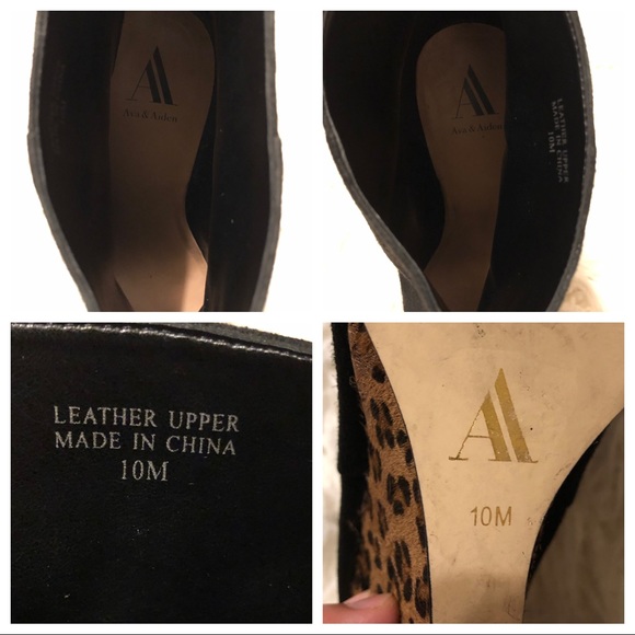 Ava & Aiden Black & Leopard Wedge Booties - Picture 14 of 14